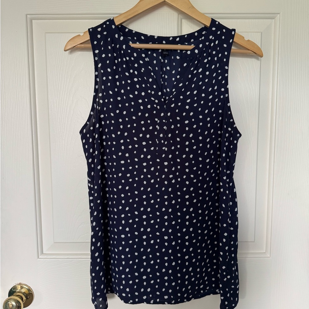 41 Hawthorn Sleeveless Blue and White Tank Top